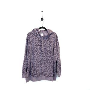 American Eagle Women’s Amazingly Soft Jegging Fit Hoodie Leopard Purple XL